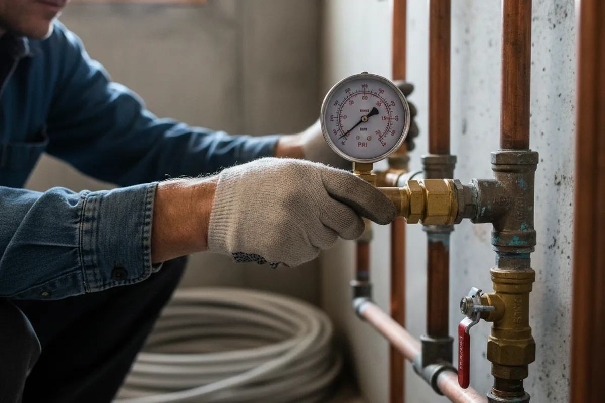 Pressure testing a repaired line during Water Line Repair in Social Circle
